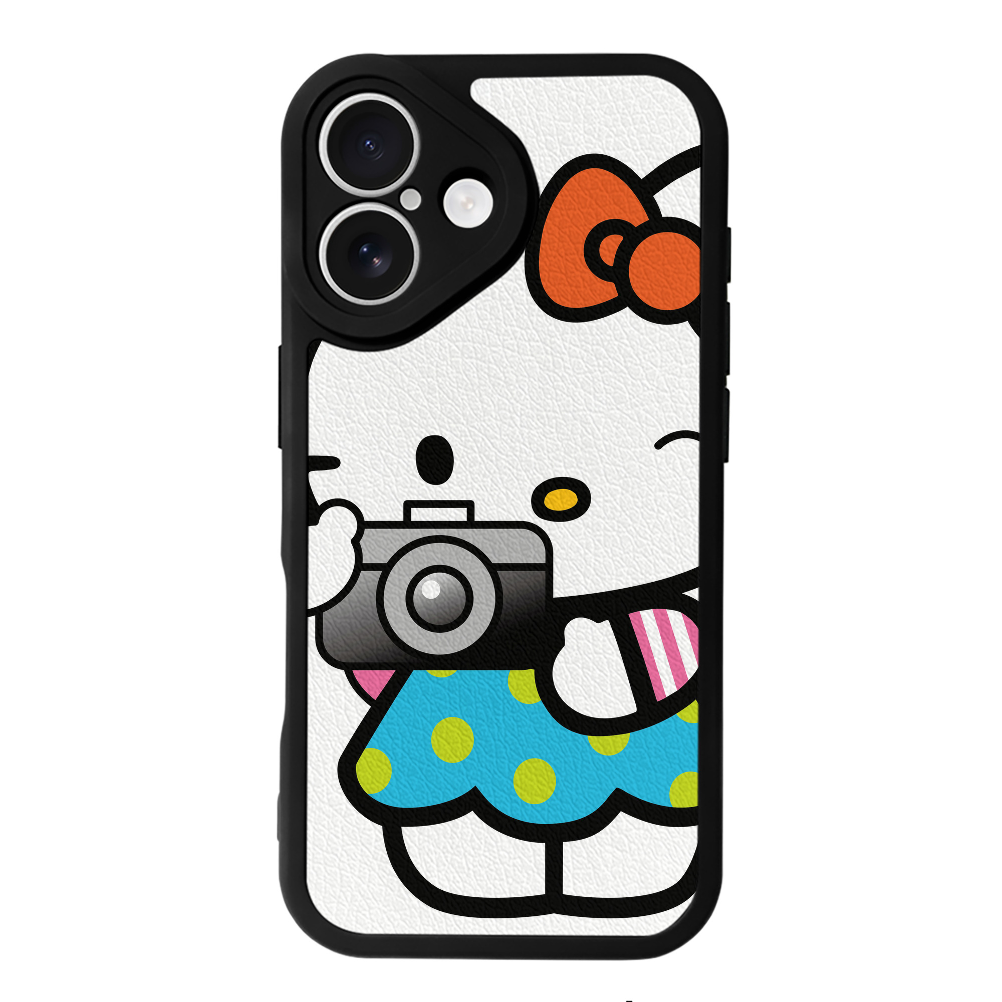 （画像用） Hello Kitty ハローキティ 【iPhone 16シリーズ対応】シリコンスマホケース（レザー調） 材質：シリコン